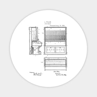 Pipe Organ Vintage Patent Hand Drawing Magnet